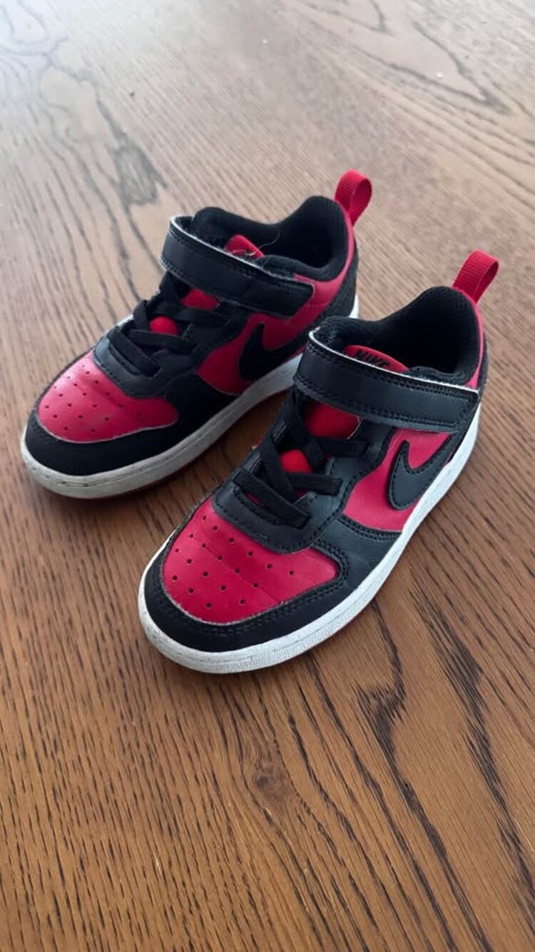 Nike Kids Court Borough Low Recraft – University Red / Black (Size 8.5C)